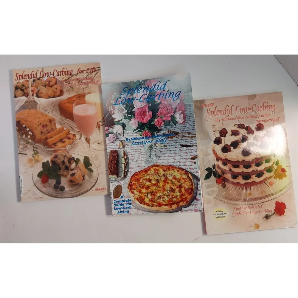 LOT of 3: Splendid low-carbing cookbooks By Jennifer Eloff